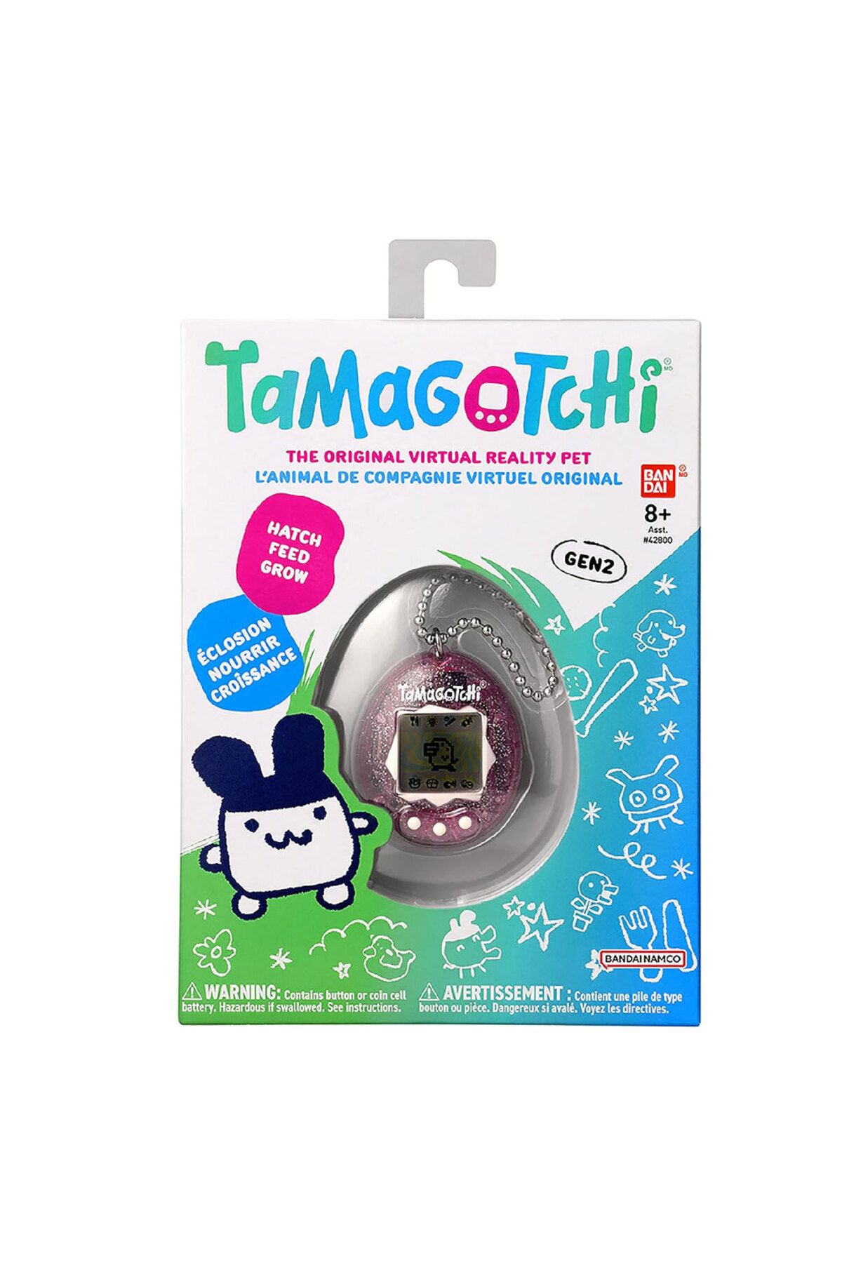 Tamagotchi Dijital Sanal Evcil Hayvan – Glitter Pembe (Bandai Gen2 Orijinal Seri)