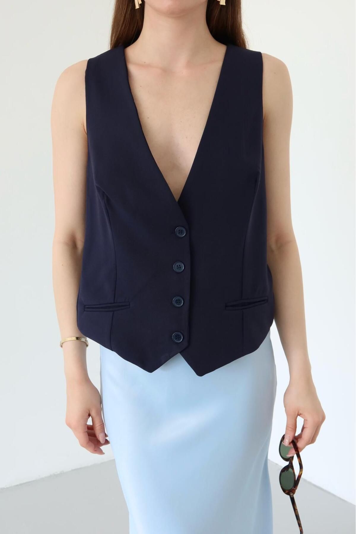 Ekim Store Düğmeli Blazer Yelek Ceket