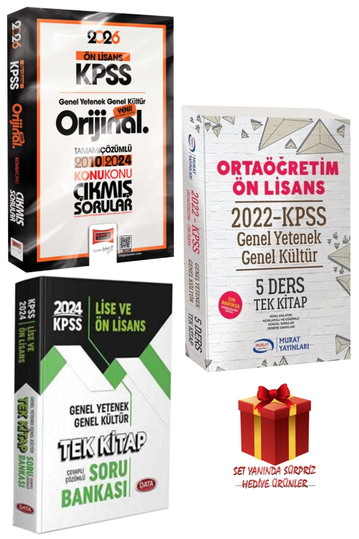 Yargı Yayınları 2026 KPSS Ön Lisans GYGK Orijinal Çıkmış Sorular 2010-2024+Tek Kitap Konu Anlatımı+Soru Bankası Seti