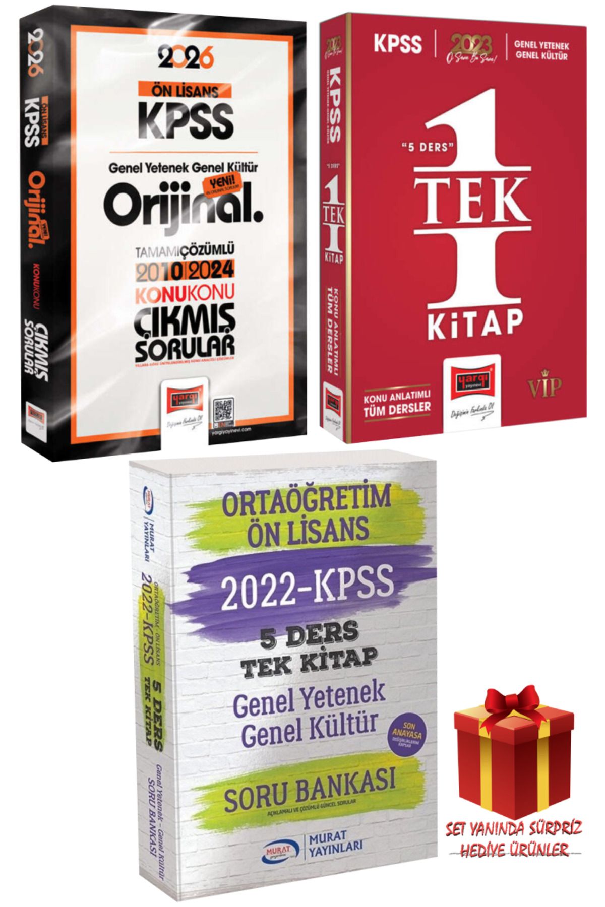 Yargı Yayınları 2026 KPSS Ön Lisans GYGK Orijinal Çıkmış Sorular 2010-2024+Tek Kitap Konu Anlatımı+Soru Bankası Seti
