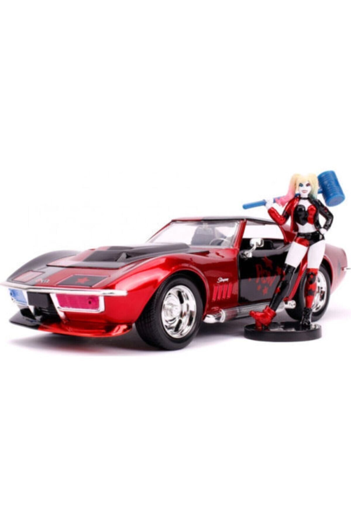 SECTOYS 1:24 Dc Comics 1969 Chevy Corvette Stingray Harley Quinn 1969 Chevy Corvette Araba Diecast Araba
