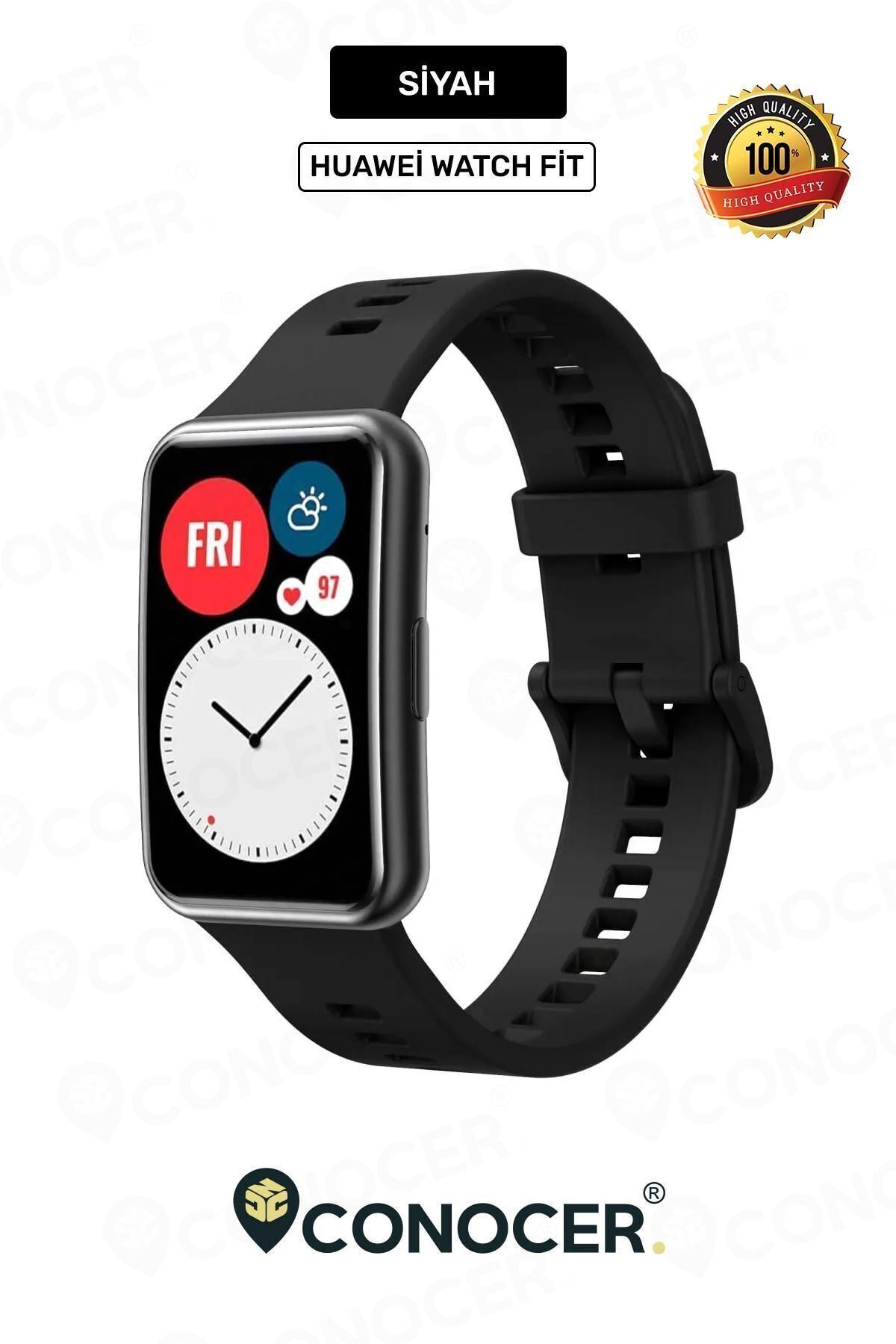 CONOCER Huawei Watch Fit Elegant Uyumlu Yüksek Kalite Yumuşak Pürüzsüz Silikon Kordon Kayış
