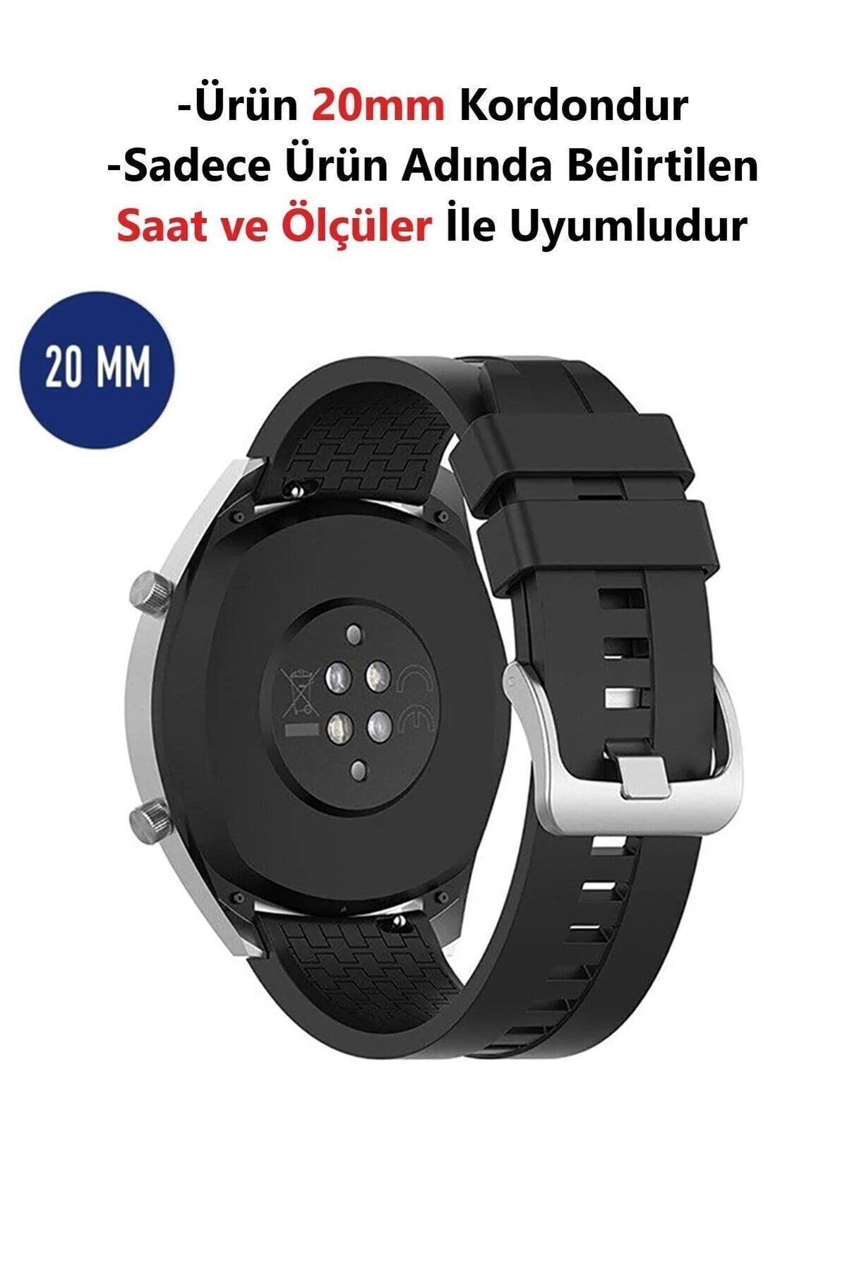CONOCER Huawei Watch Gt2 42mm Uyumlu (20MM) Desenli Silikon Yüksek Kalite Kordon Kayış