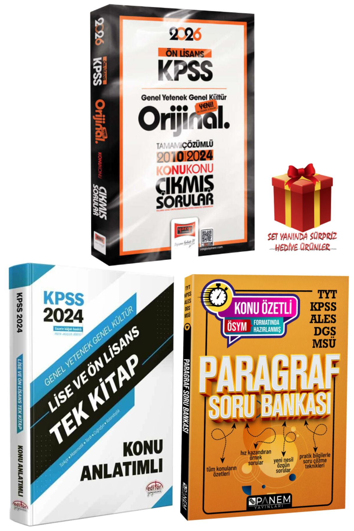 Yargı Yayınları 2026 KPSS Ön Lisans GYGK Orijinal Çıkmış Sorular 2010-2024+GYGK Tek Kitap Konu+Paragraf Soru Bankası