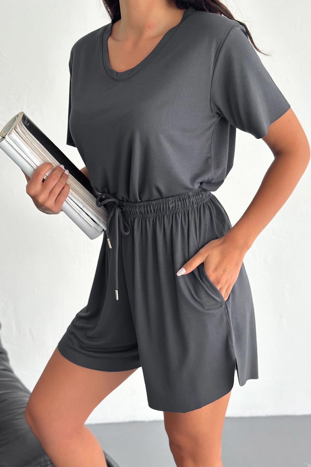 İstangül Butik-Modal Fabric Comfortable and Flexible Shorts Suit 6