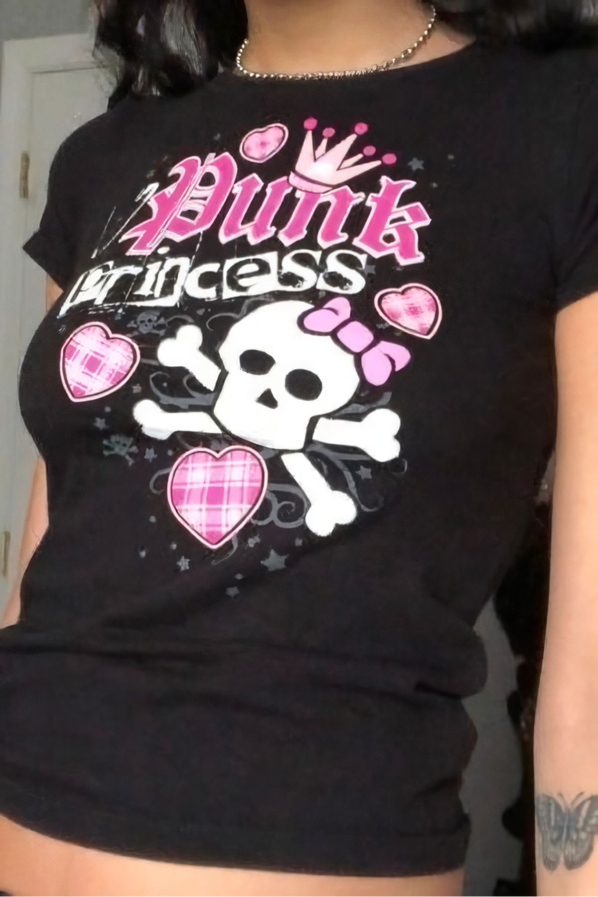 Aesthia Siyah Punk Princess Crop