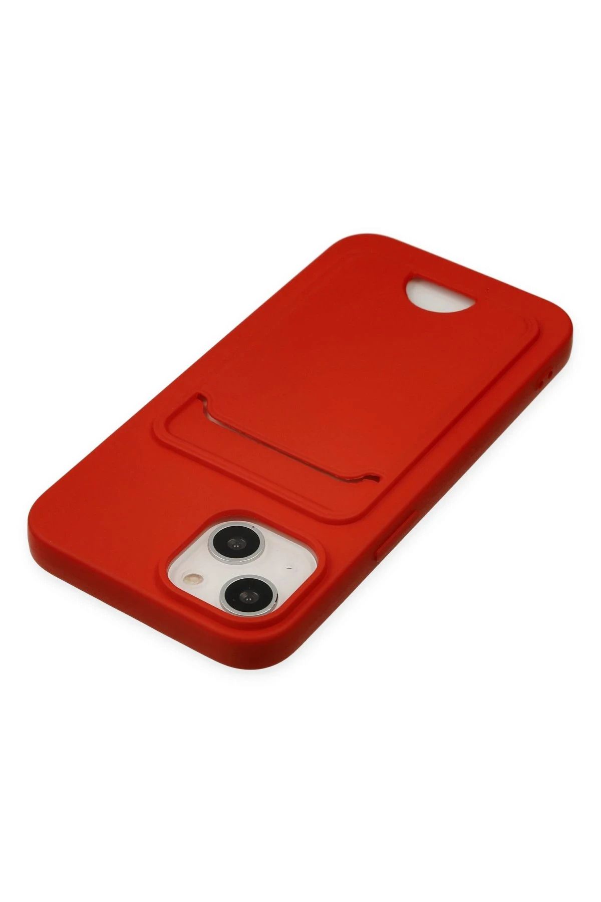 NewFace iPhone 14 Plus Kılıf Kelvin Kartvizitli Silikon - Kırmızı WLZOR