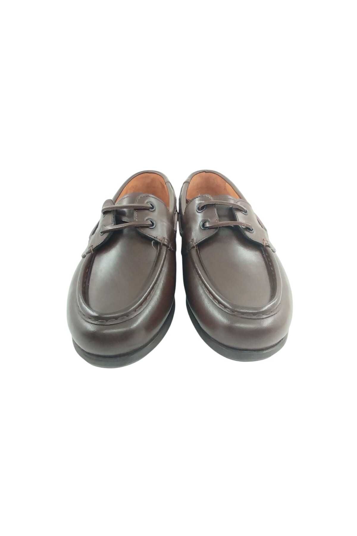 Oneka Shoes 10425YTZT131 Erkek Günlük Deri bağcıklı Kahverengi anilin