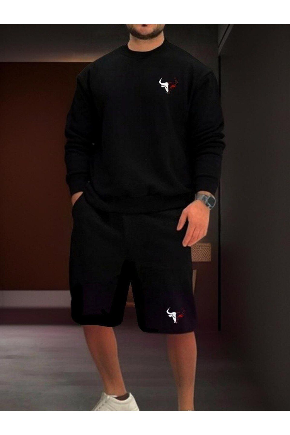 REBRAND Oversize sweatshirt Takımı - Baskılı Alt Üst şort Takımı
