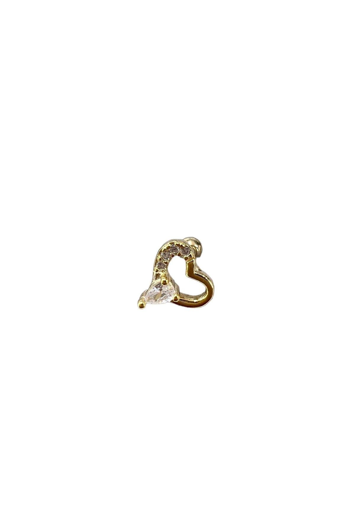 Defne Silver Kalp Gümüş Piercing