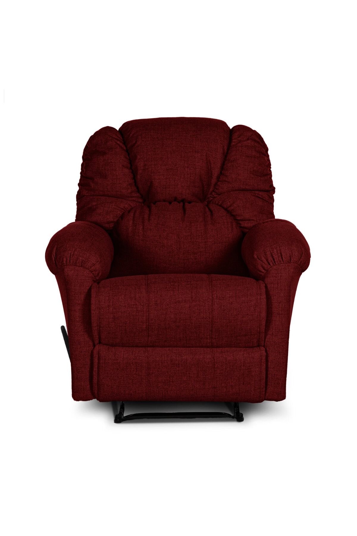 American Polo-| Linen Rocking Recliner Chair - Burgundy -92×78x103 4