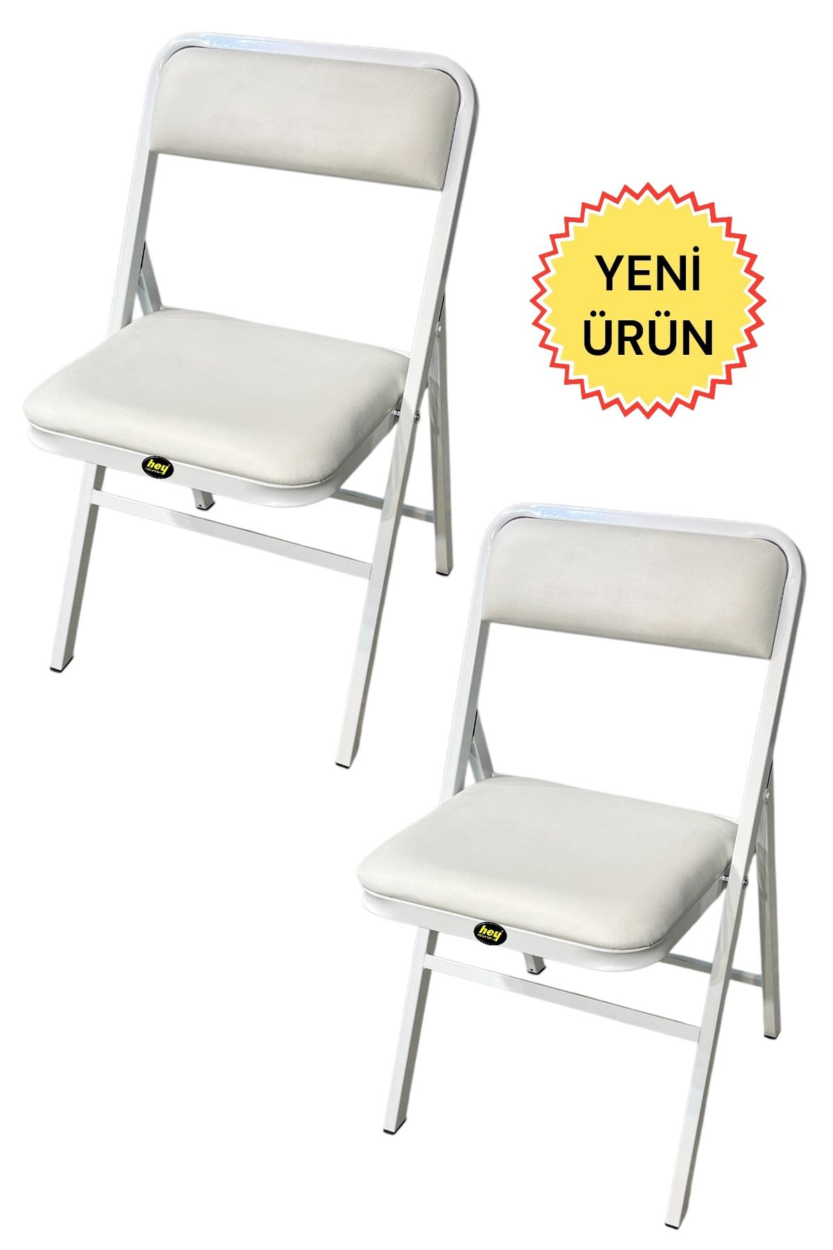 hey Katlanır Kamp Sandalyesi Piknik Sandalyesi Beyaz