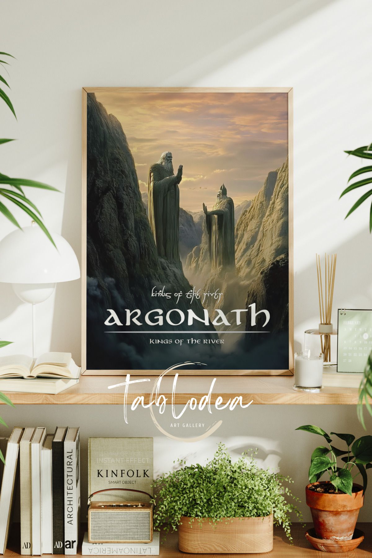 tablodea Yüzüklerin Efendisi Çerçeveli Poster Tablo, The Lord Of The Rings Tablo Argonath Klasik Film Tablosu