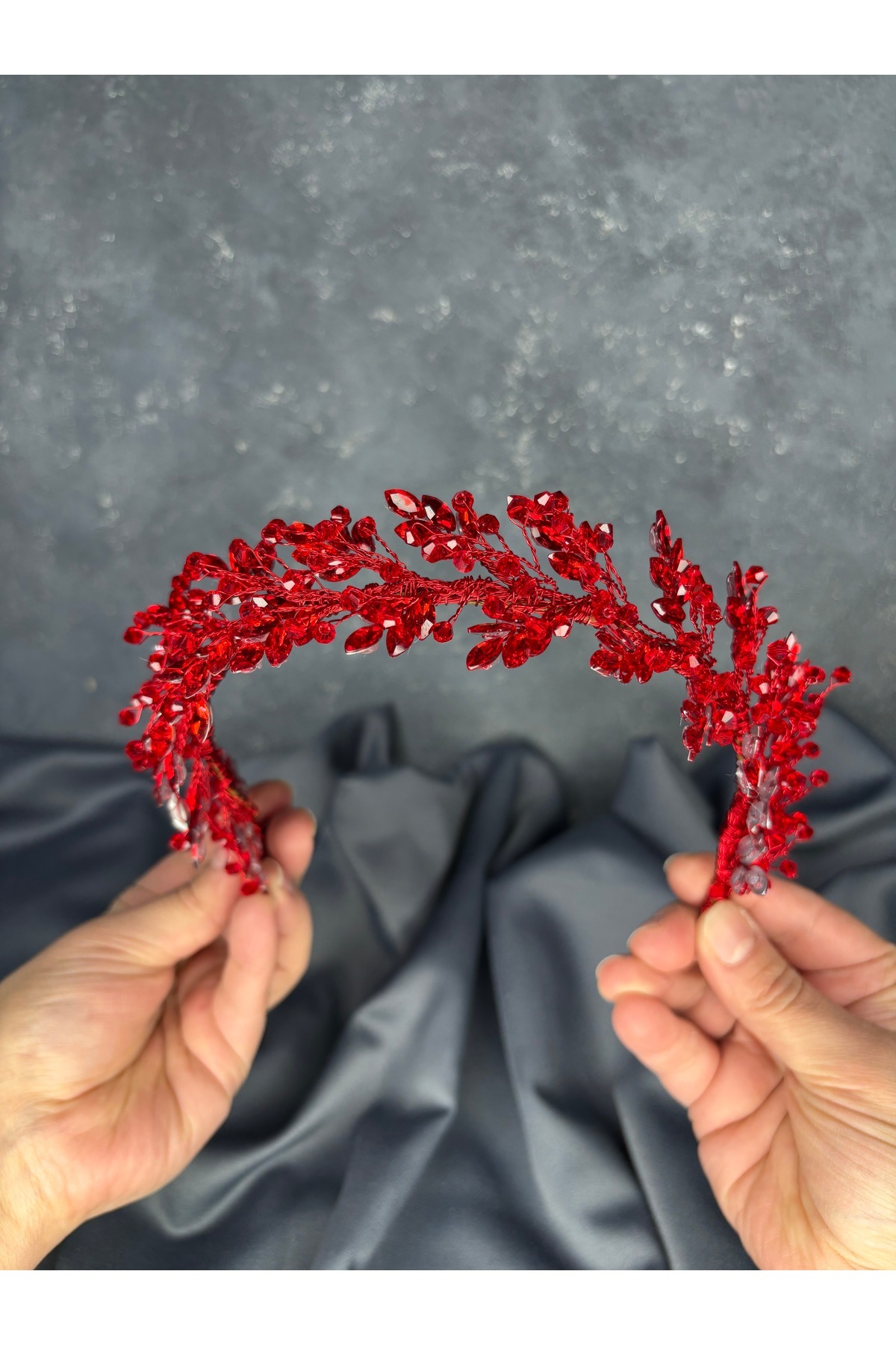 Hayalperest boncuk-Laurel Bridal Crown Modern Accessory for Hair and Turban 4
