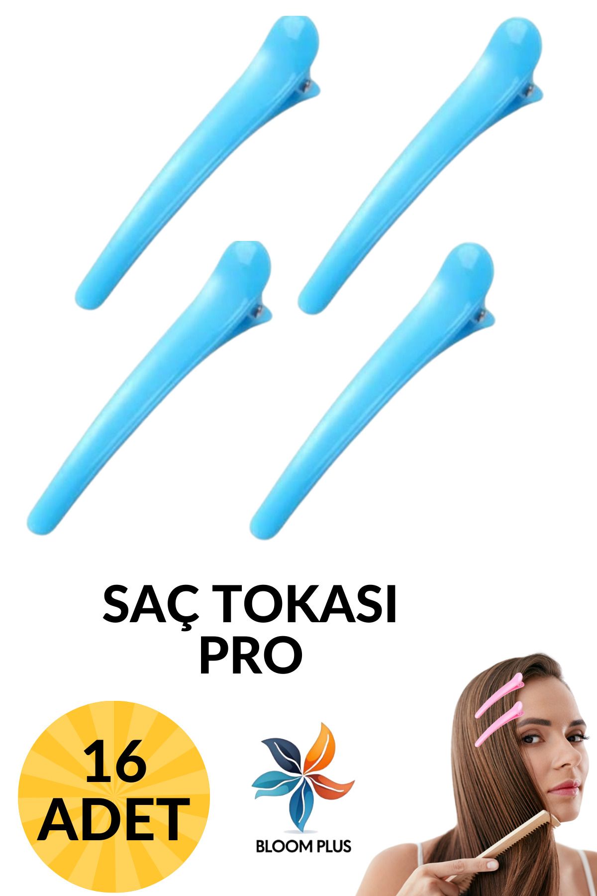 bloomplus Mavi Renk Saç Klipsi Toplu Tutma Topuz Tokası