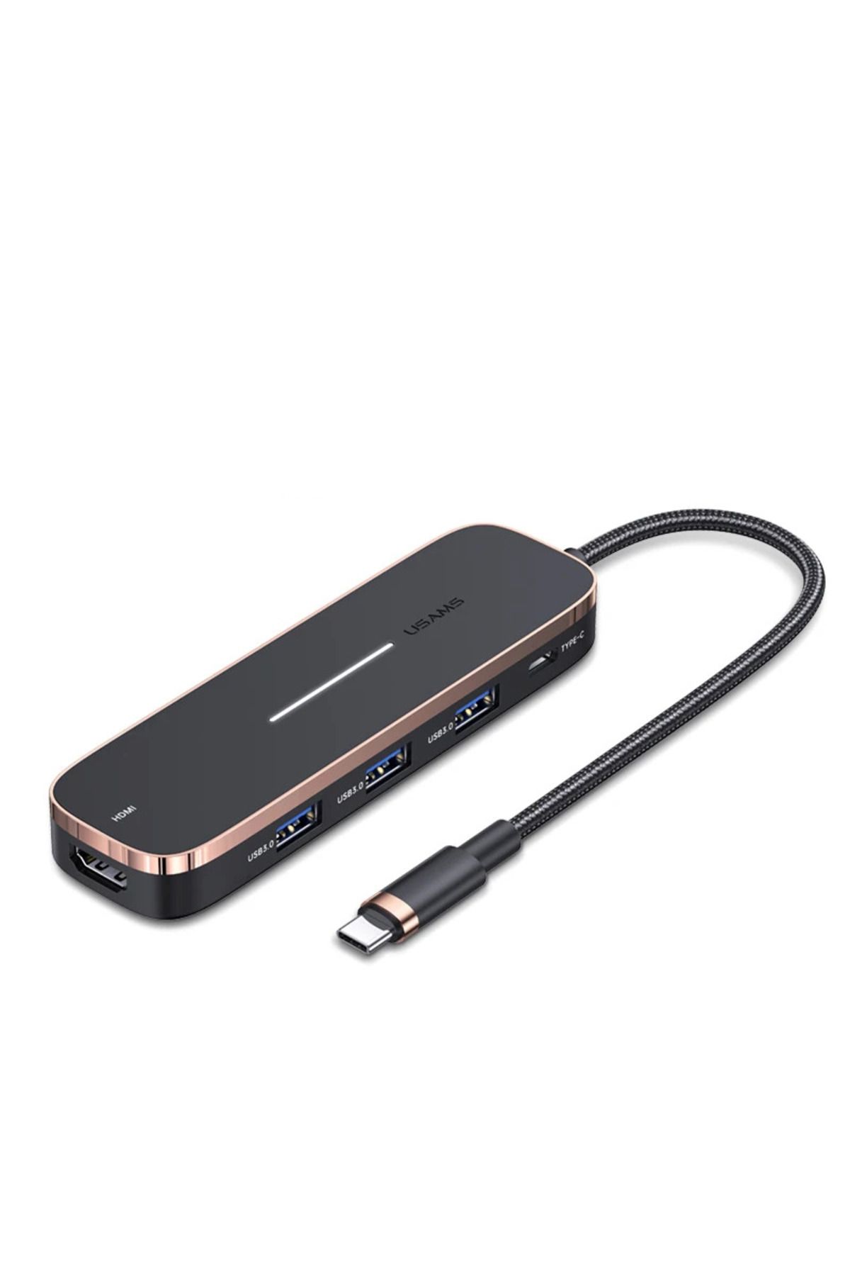 sipariş vakti Usams US-SJ578 5 In 1 Çok Fonksiyonlu Type-C Hub 3 Usb+Type-C+4k HDMI Ports