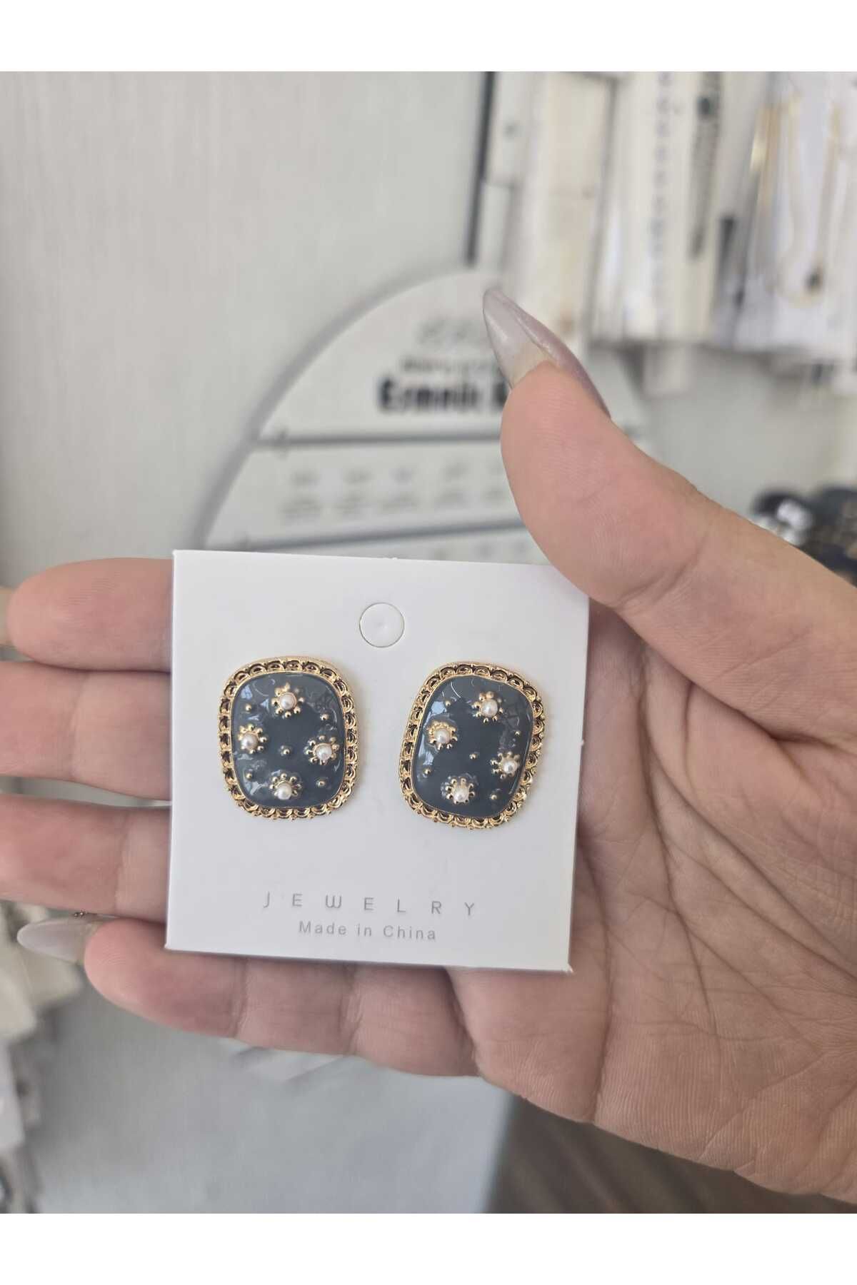 ERASLAN Vintage İnci Çelik Küpe