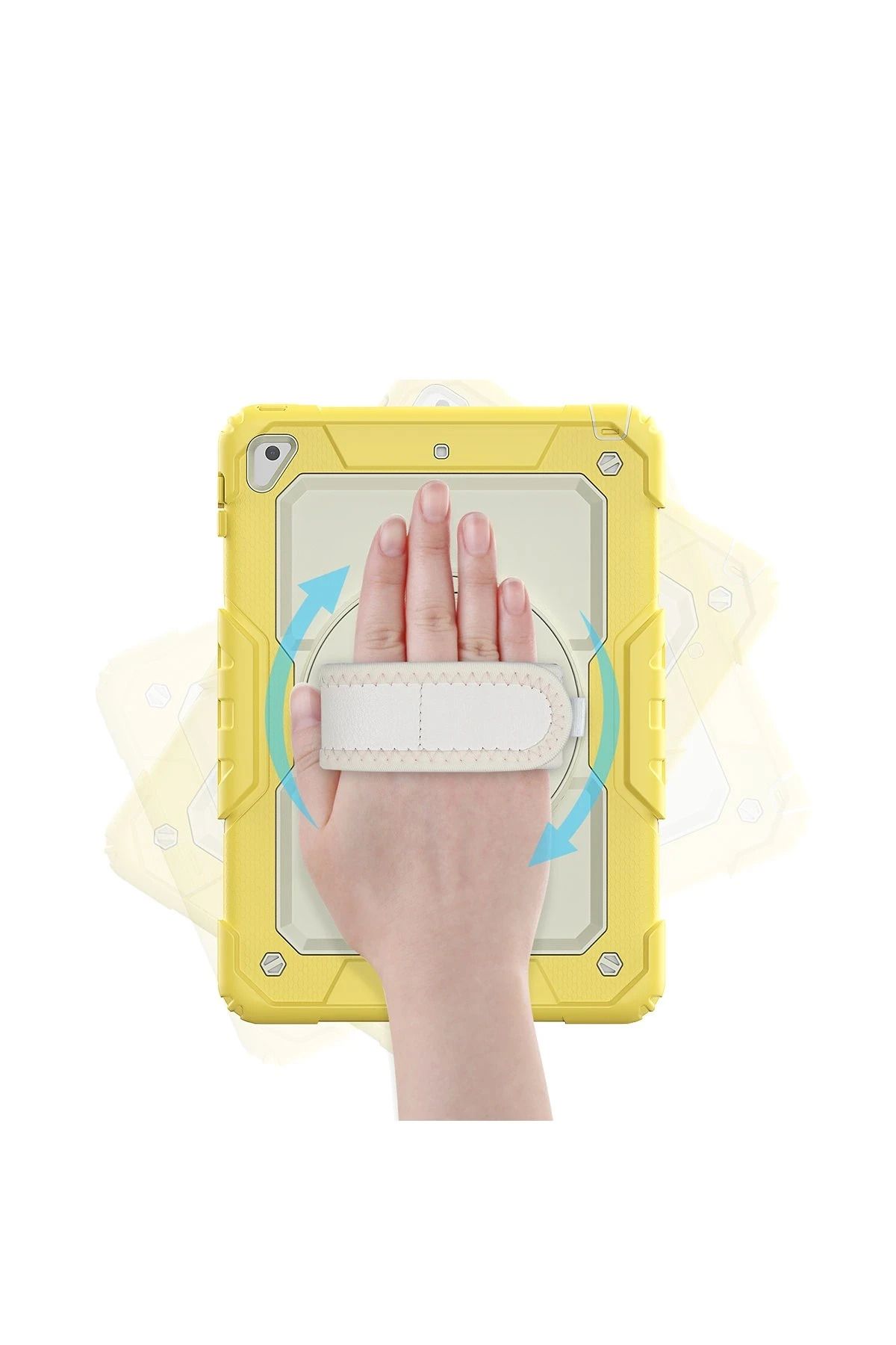 NewFace iPad 5 Air 9.7 Kılıf Strap New Tablet Kapak - Sarı WLZOR
