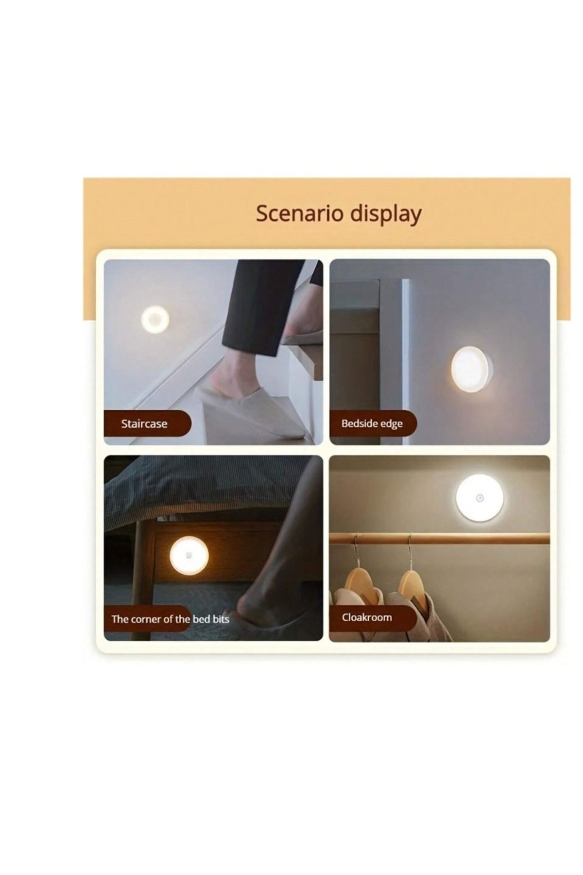 Generic-4Smart LED Night Light Motion Sensor Control PIR Sensor Light USB Charging Automatic Lighting 3