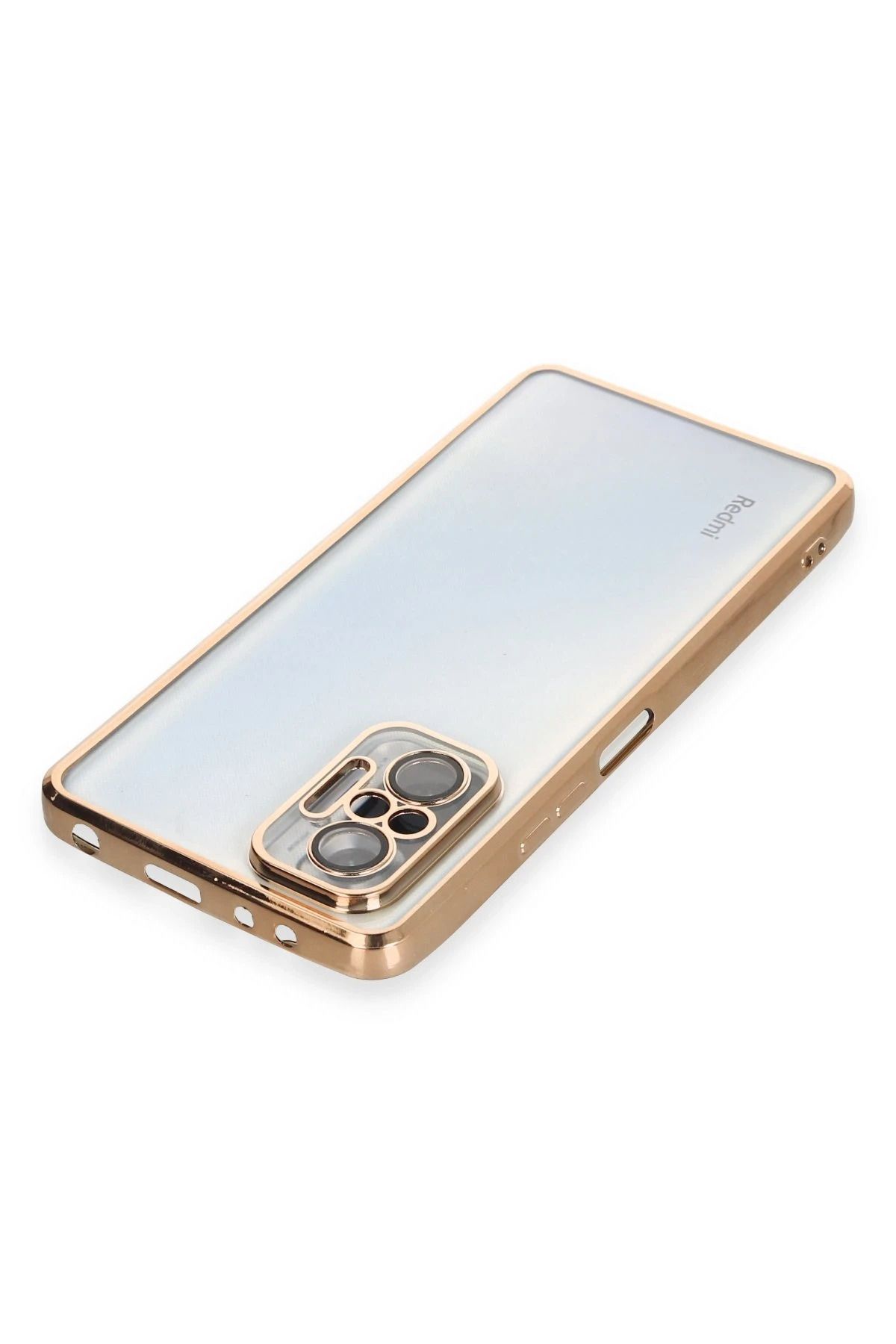 NewFace Xiaomi Redmi Note 10 Pro Kılıf Lensli Silikon - Gold WLZOR
