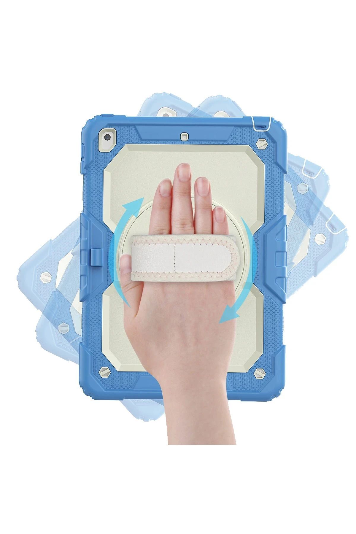 NewFace iPad 10.2 (7.nesil) Kılıf Strap New Tablet Kapak - Mavi WLZOR