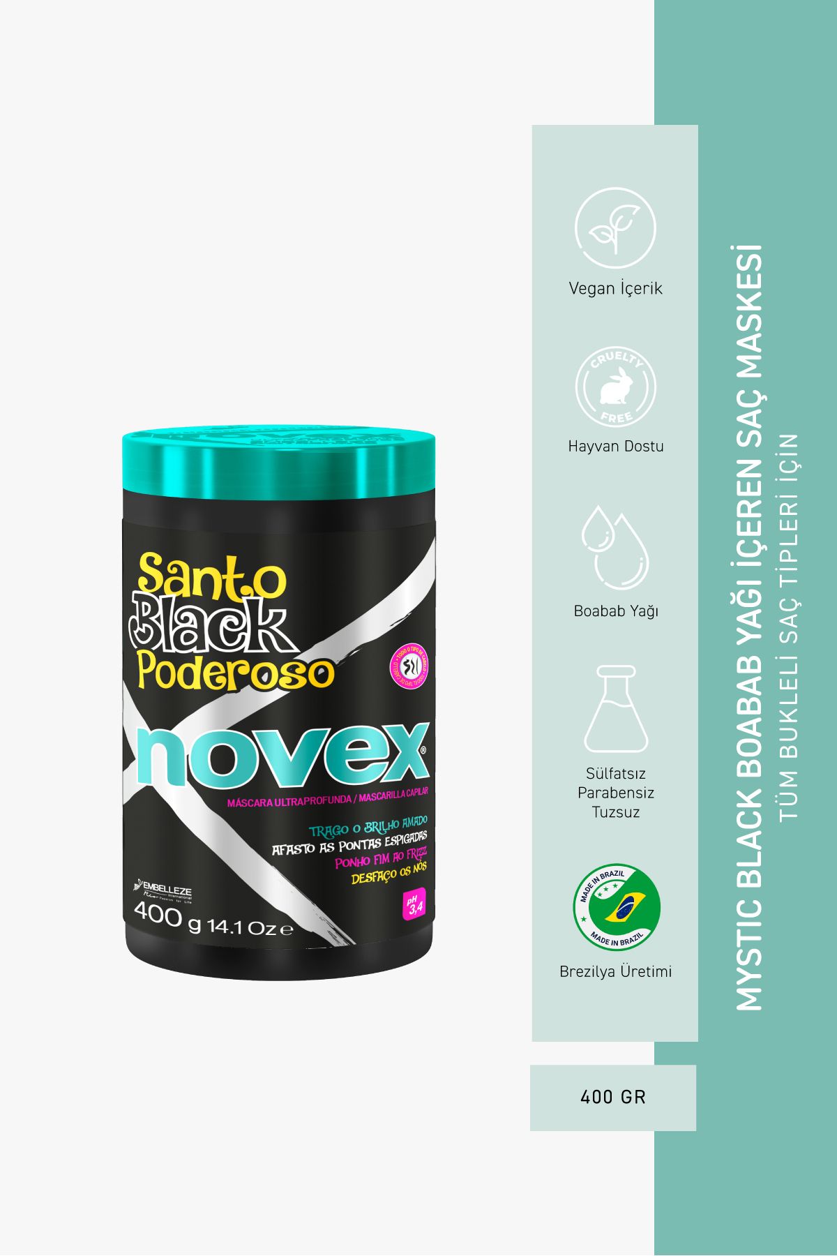 Mystic Black - Yıpranmış Kuru Saçlar Için Saç Uçlarını Onarıcı Saç Maskesi 400g