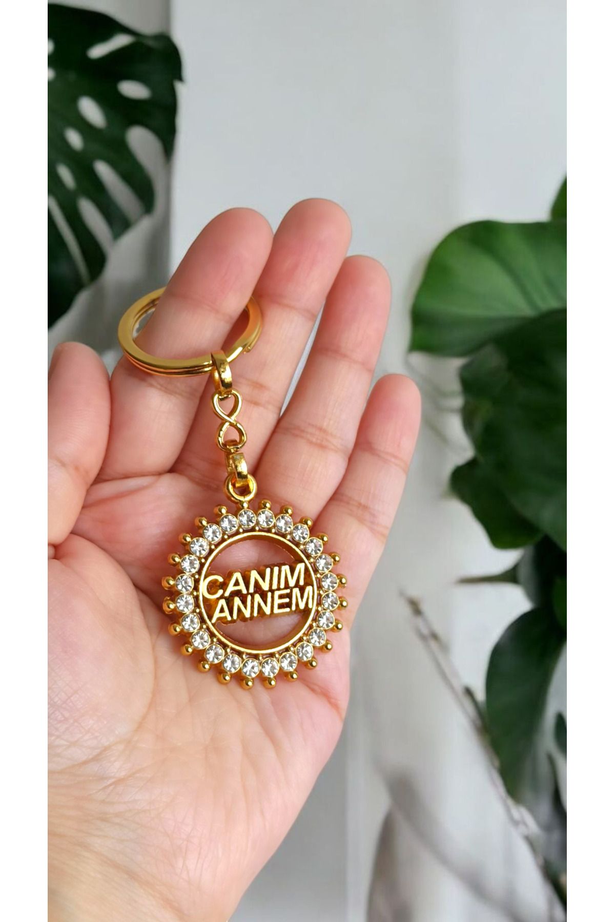 Tilde Anneler Günü Hediyesi Zirkon Taşlı Canım Annem Anahtarlık Çanta Süsü Anne Hediye