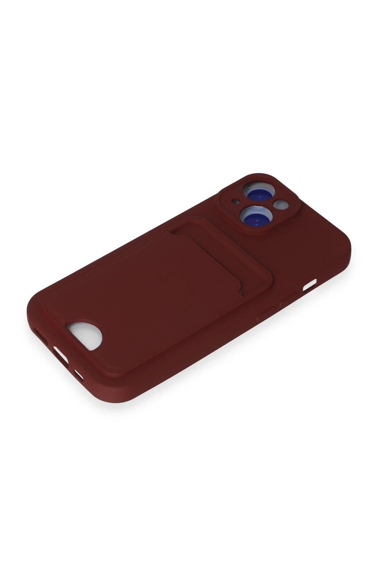 NewFace iPhone 14 Kılıf Kelvin Kartvizitli Silikon - Bordo SVLRS