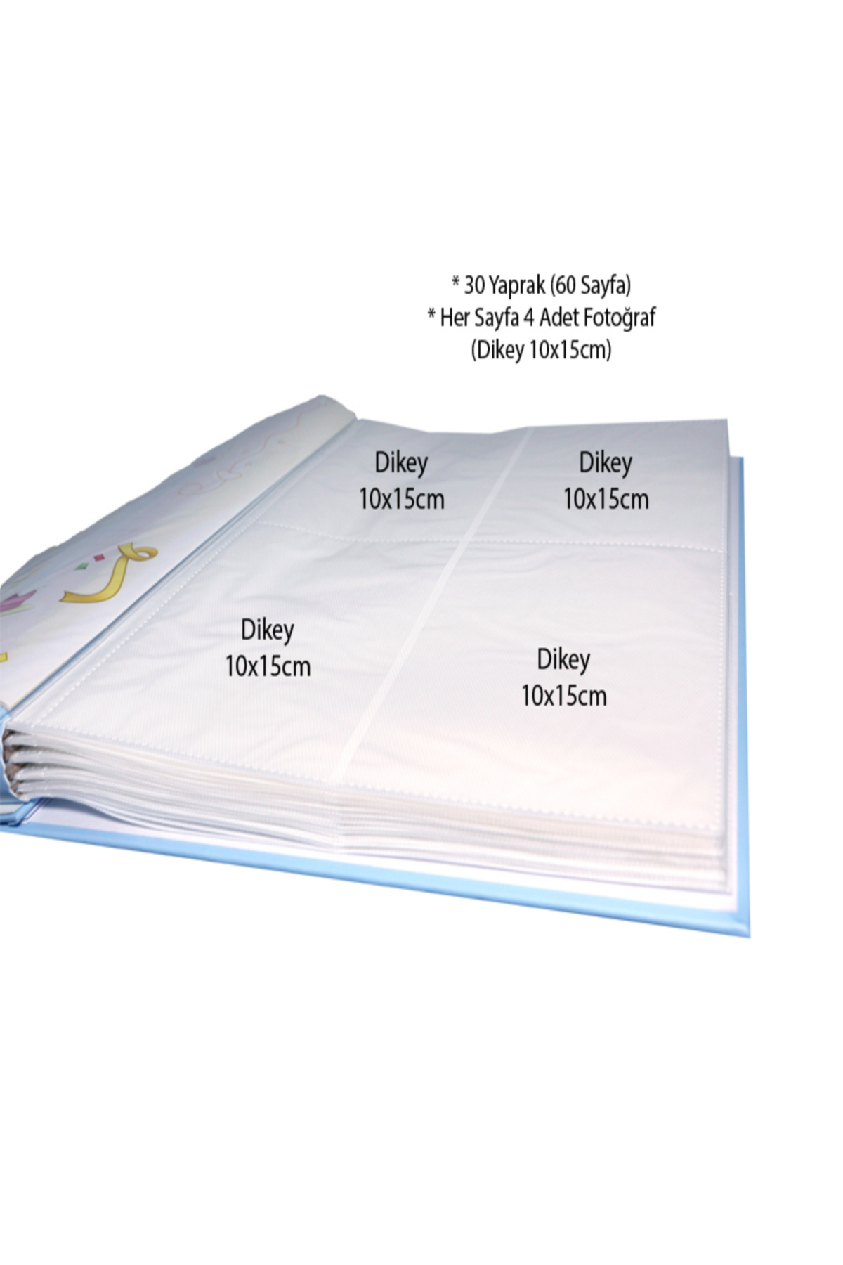 Dijital Dünyası 10x15 Ebadında Fotoğraflarınız Için 240lık Kutulu Erkek Bebek Albümü fotoğrafı 2 (önizleme)