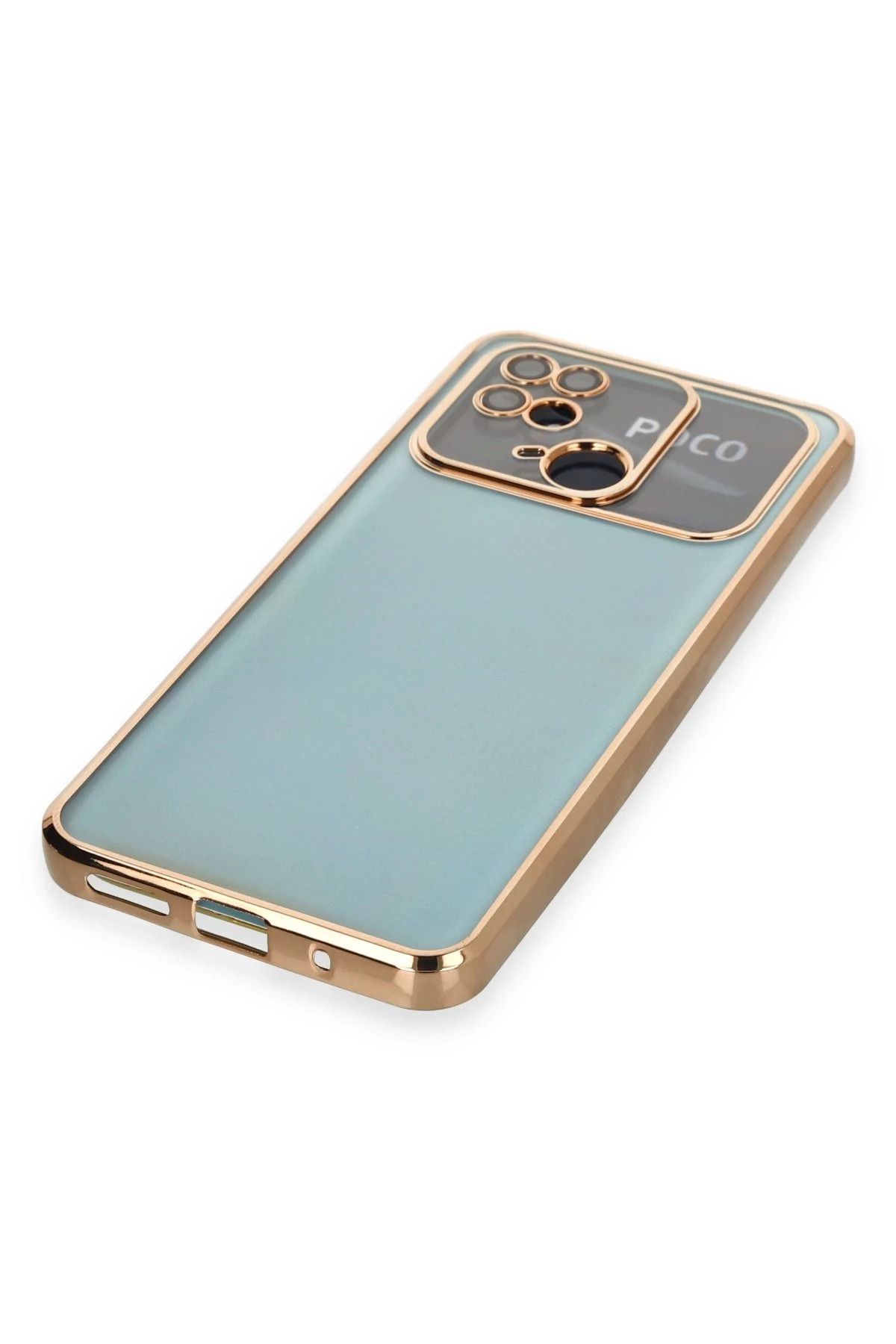NewFace Xiaomi Redmi 10C Kılıf Lensli Silikon - Gold WLZOR