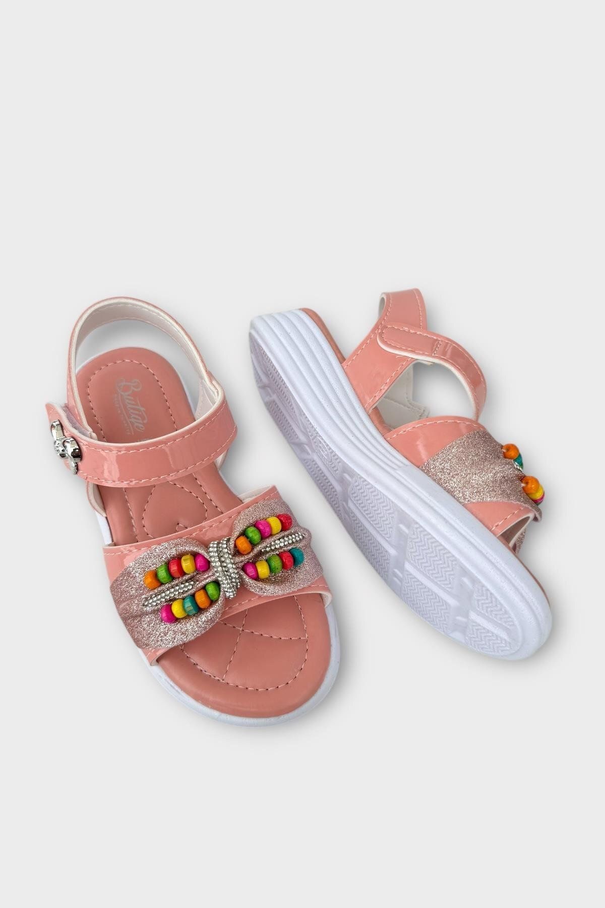 Liger-Girl's Summer Wedding Ceremony Stylish Sandals Shoes Powder 4
