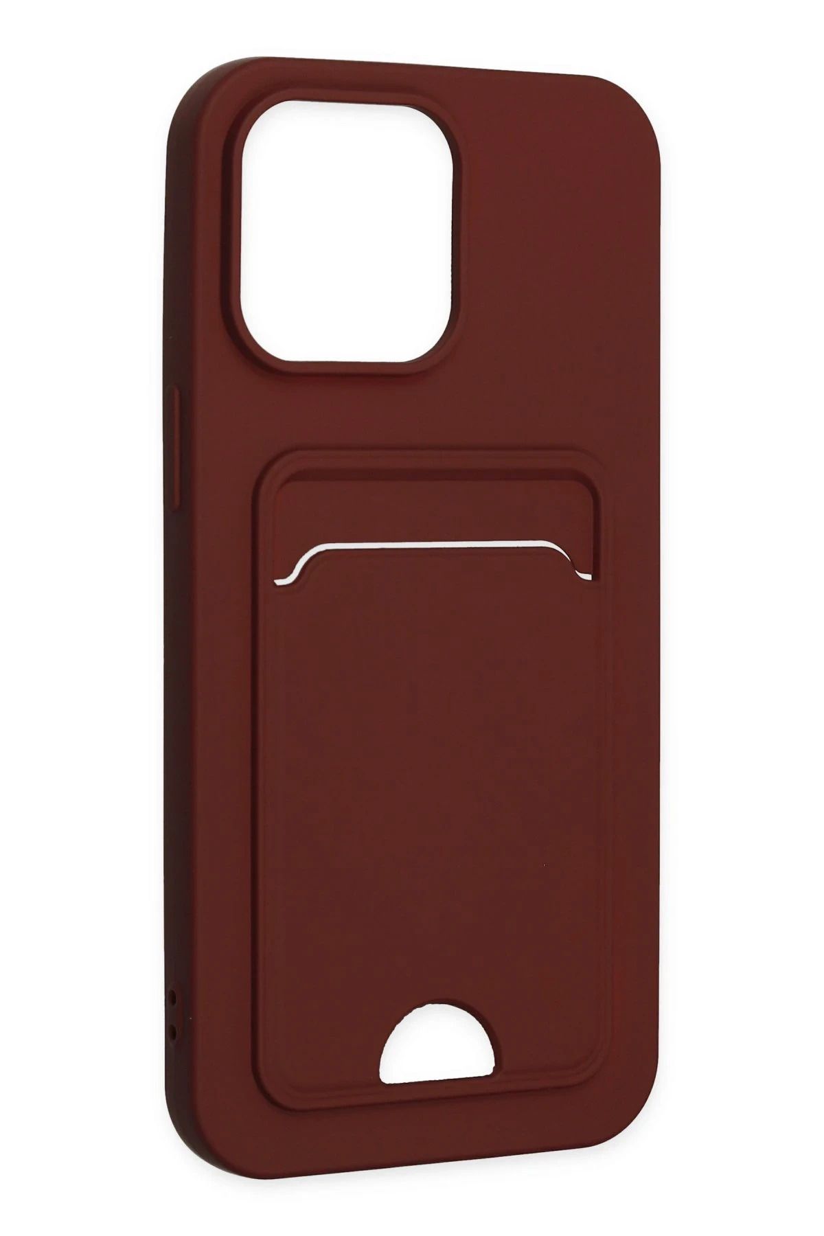 NewFace iPhone 14 Pro Kılıf Kelvin Kartvizitli Silikon - Bordo WLZOR