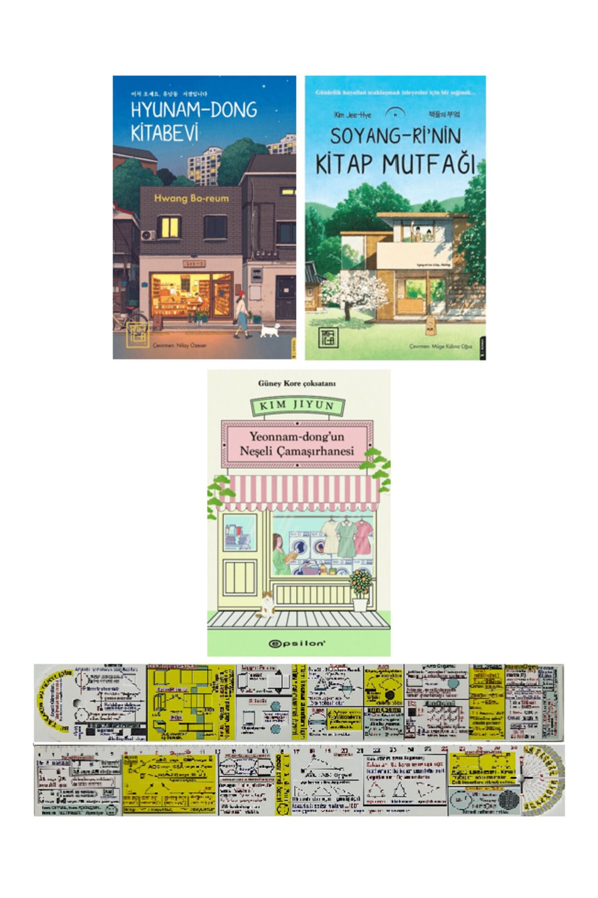 Destek Yayınları Hyunam-Dong Kitabevi+Soyang-Ri'nin Kitap Mutfağı+Yeonnam-dong'un Neşeli Çamaşırhanesi 3 Kitap Set