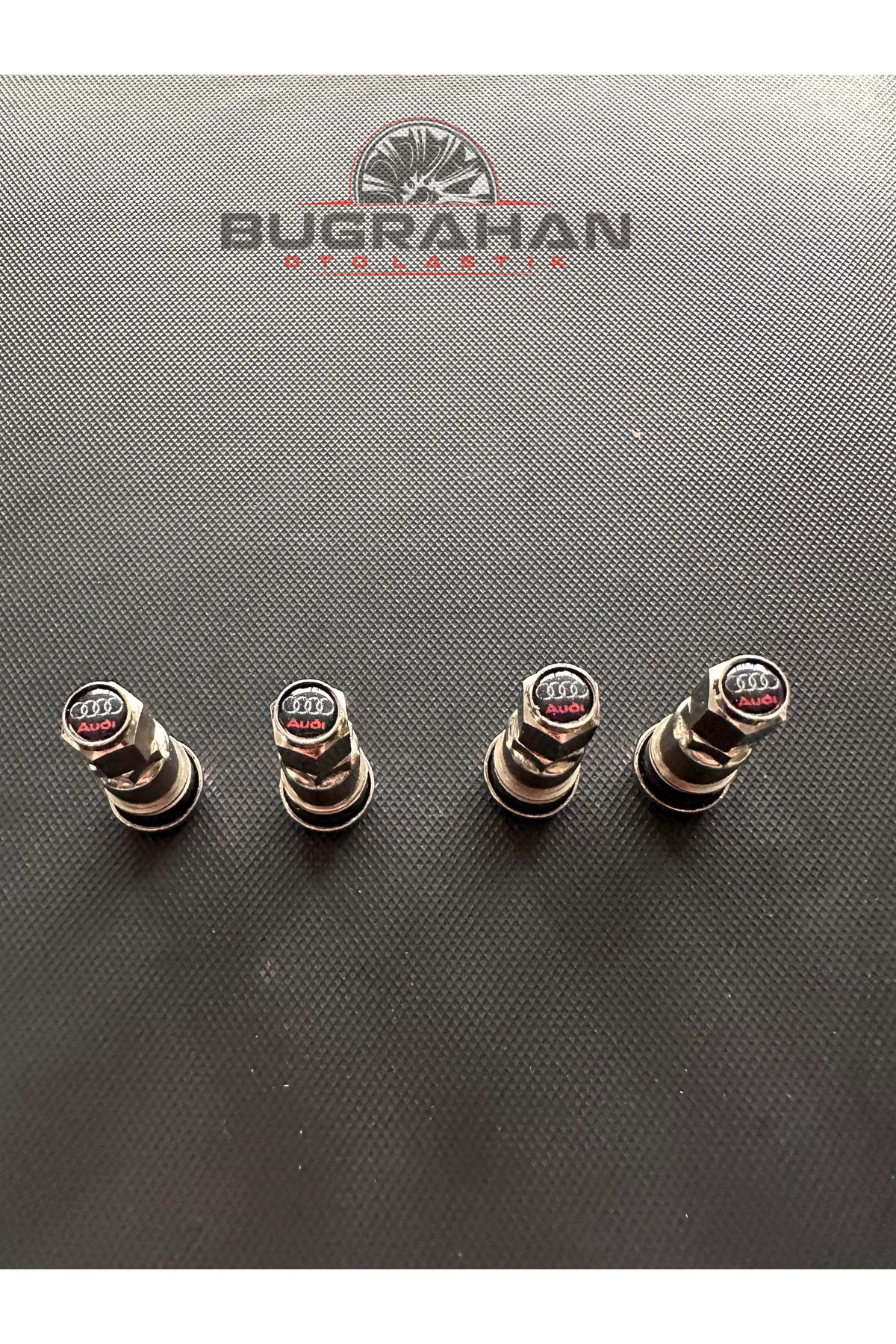 OEM AUDİ Sibop Kapağı Logolu Tüm Araçlara Uyumlu A Kalite Paslanmaz Çelik Sibop 4 Adet
