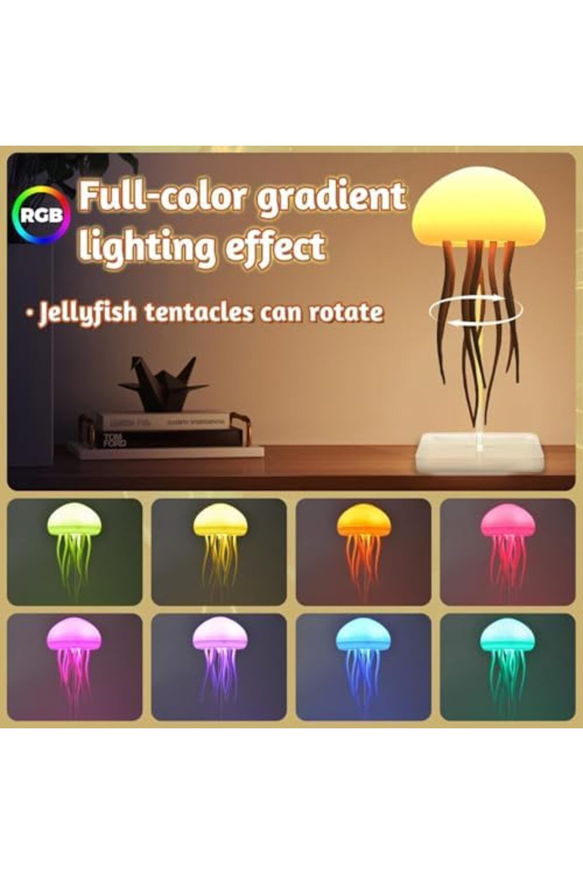 Generic-Aurora Mood Light LED Jellyfish Lamp – Intelligent, Portable, Touch Luminous Floating Decor 2