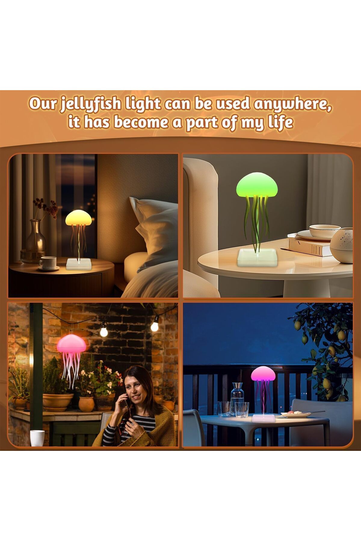 Generic-Aurora Mood Light LED Jellyfish Lamp – Intelligent, Portable, Touch Luminous Floating Decor 5