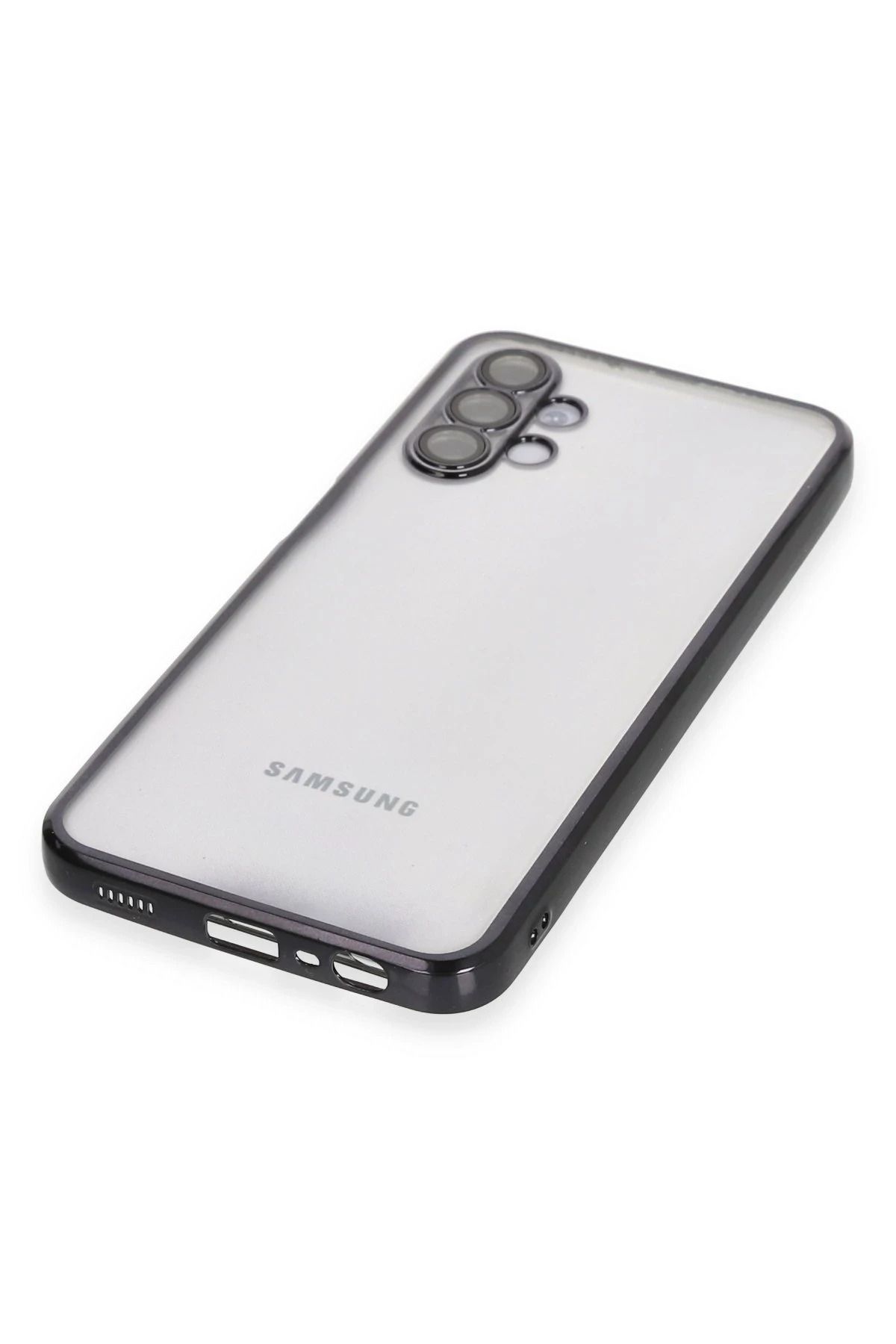 NewFace Samsung Galaxy A04S Kılıf Lensli Silikon - Siyah WLZOR