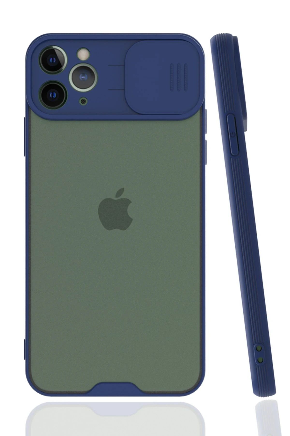 NewFace iPhone 11 Pro Max Kılıf Platin Kamera Koruma Silikon - Lacivert WLZOR