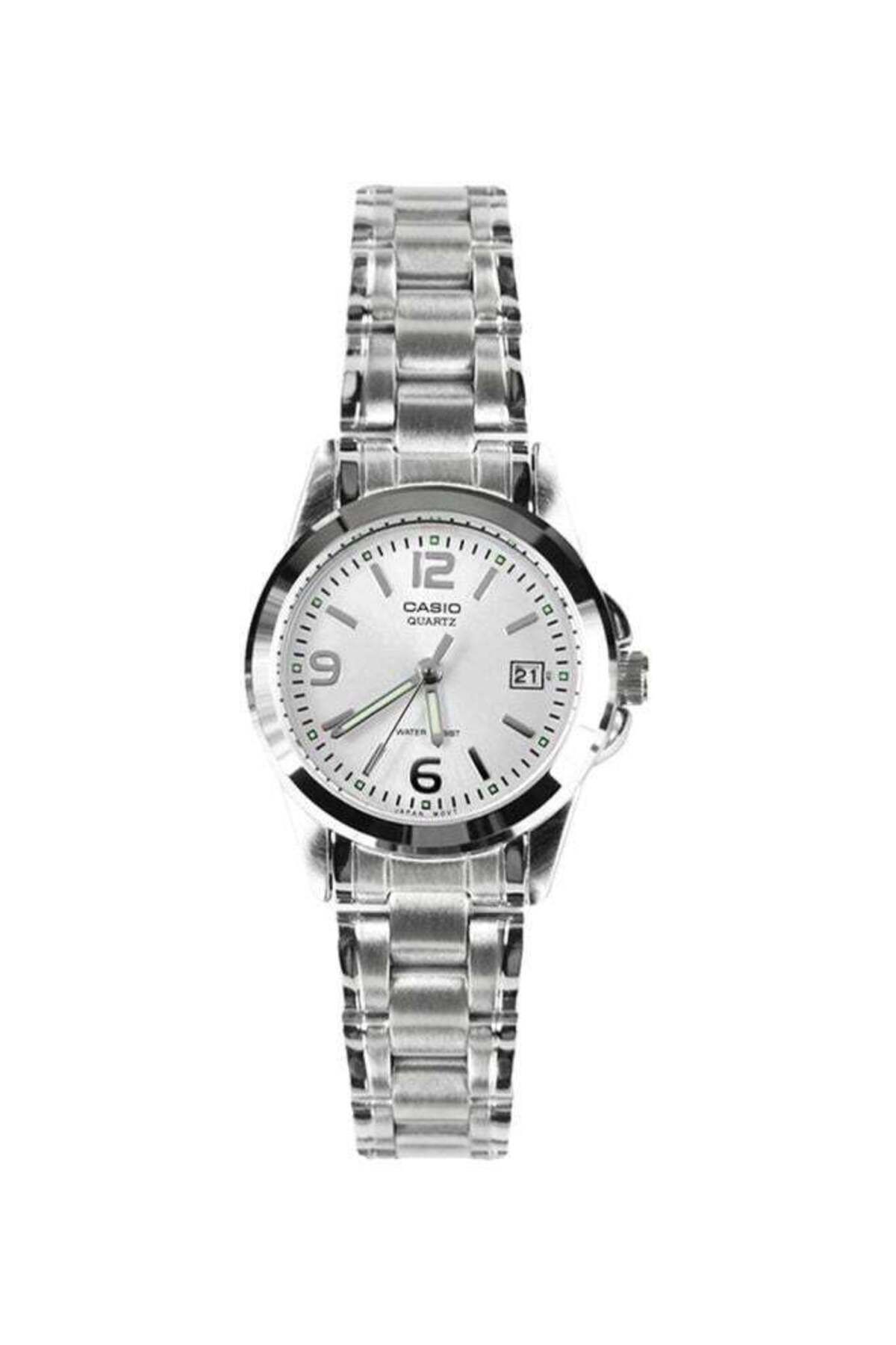 Casio-ساعة كاسيو إنتيس التناظرية النسائية LTP-1215A-7ADF باللون الفضي 1