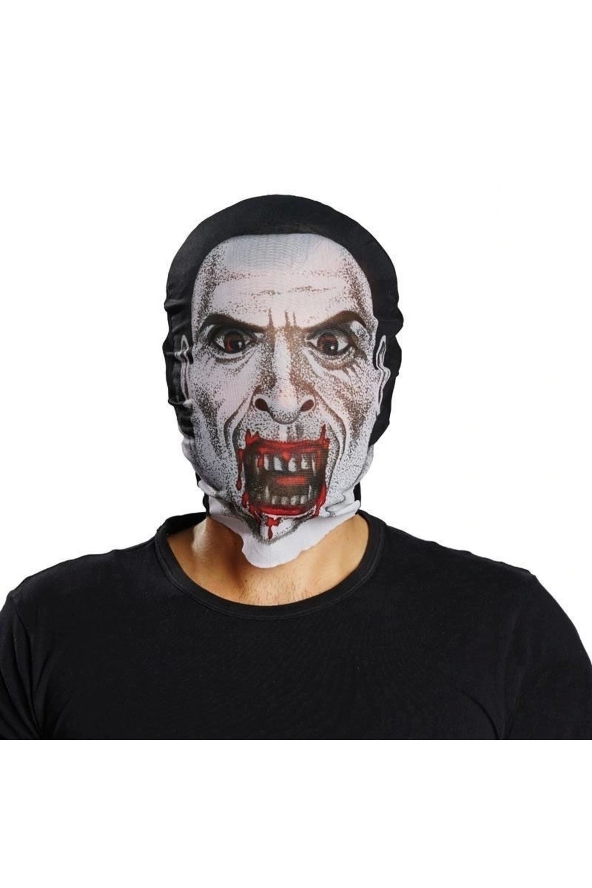 STOREMAX Kafaya Tam Geçmeli Bez Vampir Maskesi - Streç Korku Maskesi - 3D Baskılı Maske Model 2 (5047)