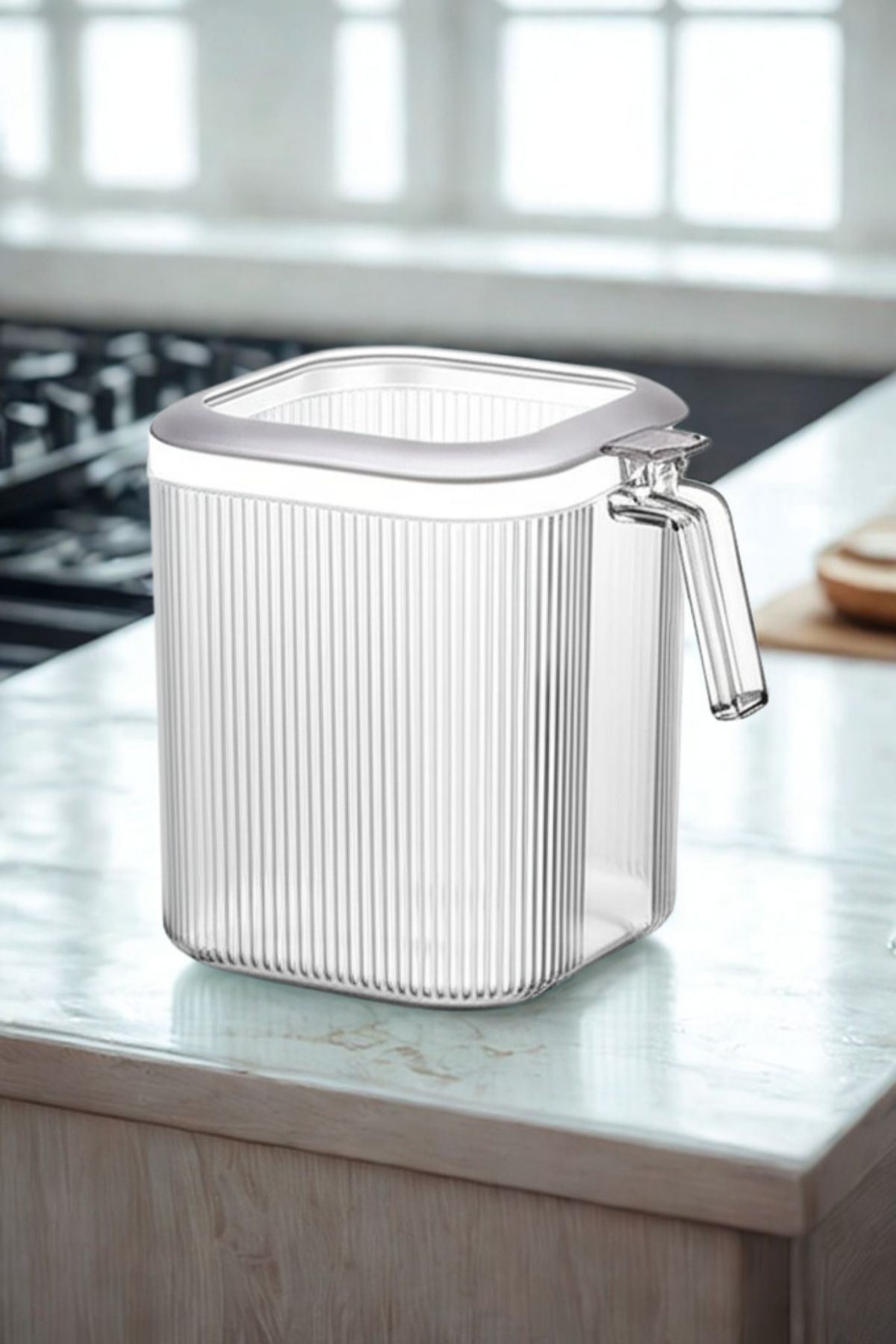 Hesaplı Kasa-2.5 Lt Transparent Airtight Storage Container with Handle and Lid 3