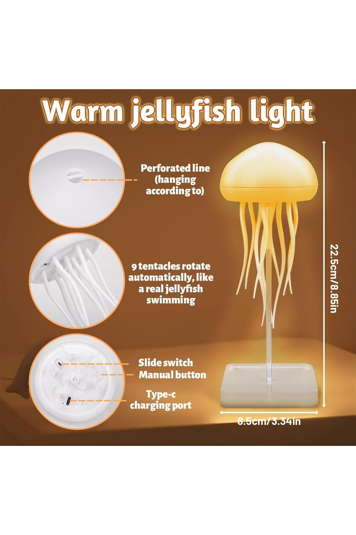 Generic-Aurora Mood Light LED Jellyfish Lamp – Intelligent, Portable, Touch Luminous Floating Decor 7