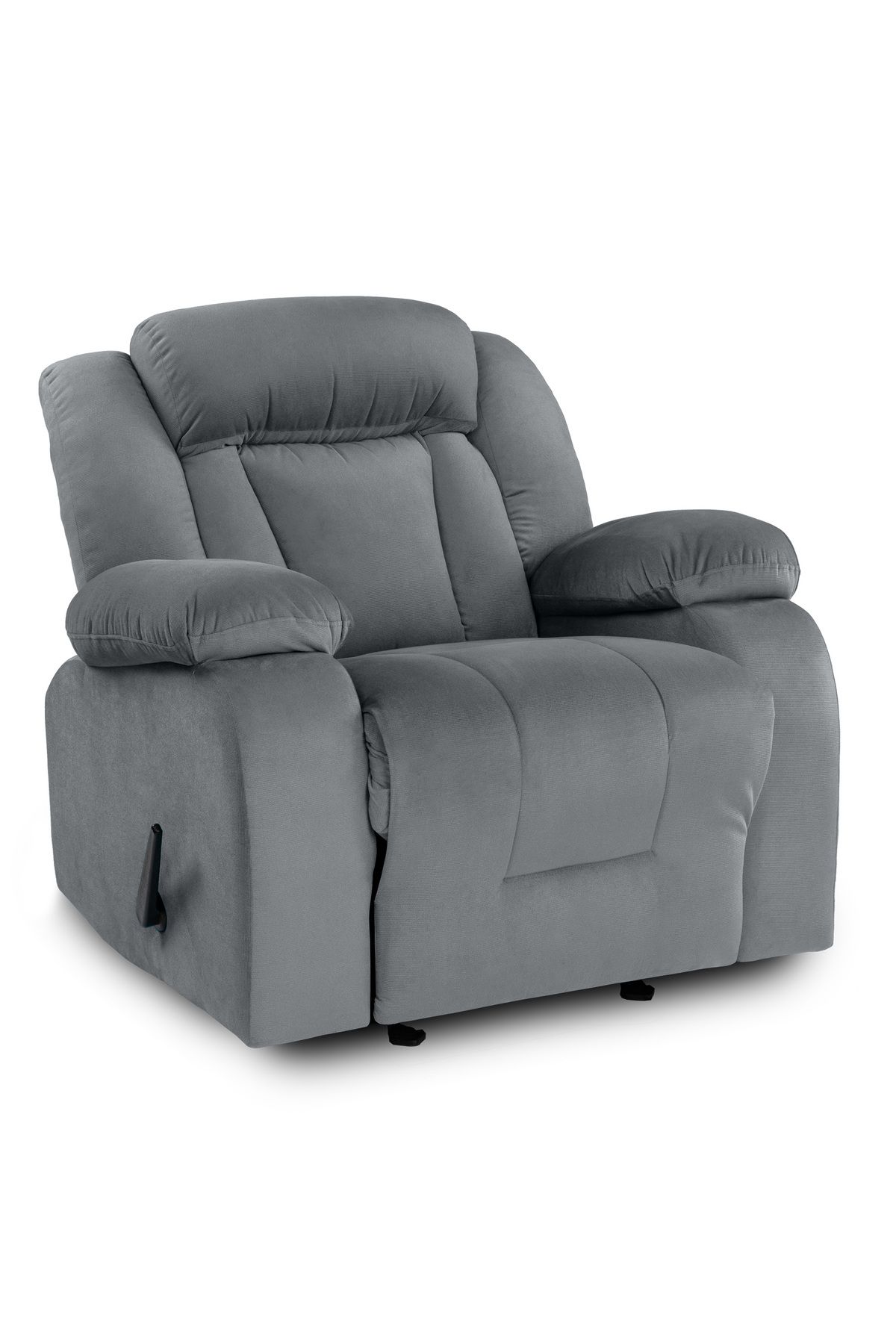 Lazy Vibes-MNZ5 | Velvet Rocking & Rotating Recliner Chair - Grey 4