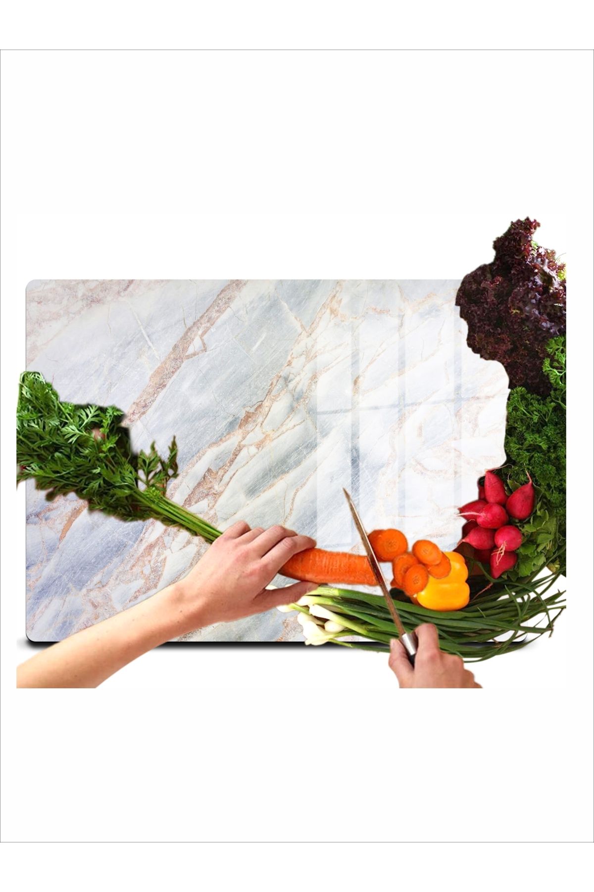 HomeJamin Dekoratif Eskitme Mermer Desenli Cam Kesme ve Doğrama tahtası sunumluk 25 x 35cm