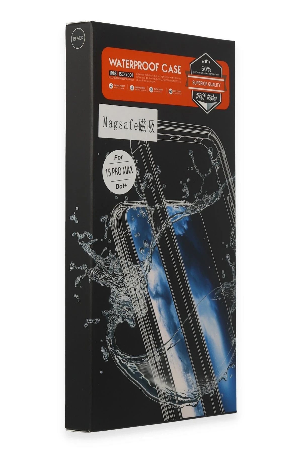NewFace iPhone 15 Pro Kılıf Red Pepper Magneticsafe Su Geçirmez Kılıf - Siyah-Gri WLZOR