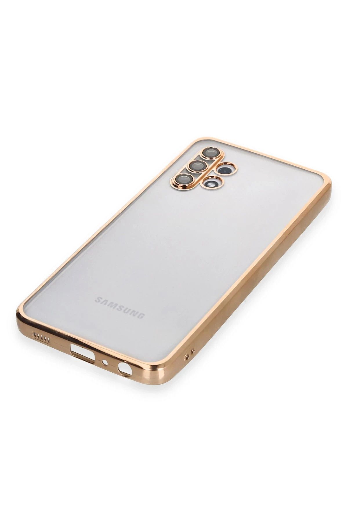 NewFace Samsung Galaxy A32 Kılıf Lensli Silikon - Gold WLZOR