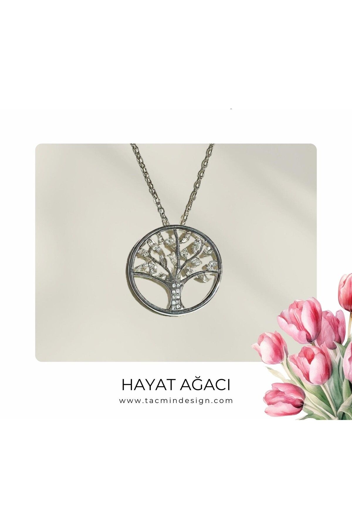 TAÇMİN DESIGN 925 Ayar Gümüş Hayat Ağacı Kolye