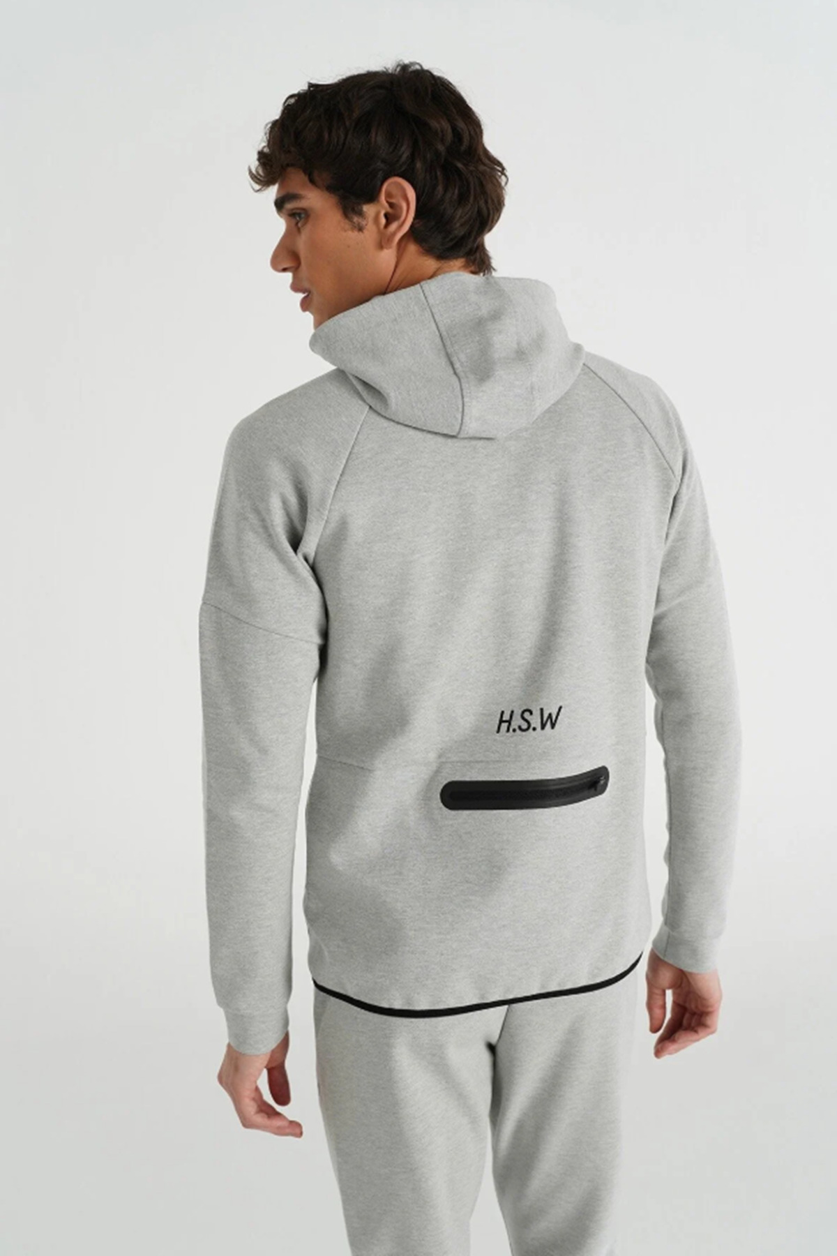 hummel 921257-2006 HMLINTER ZIP HOODIE Gri Erkek Regular Fit