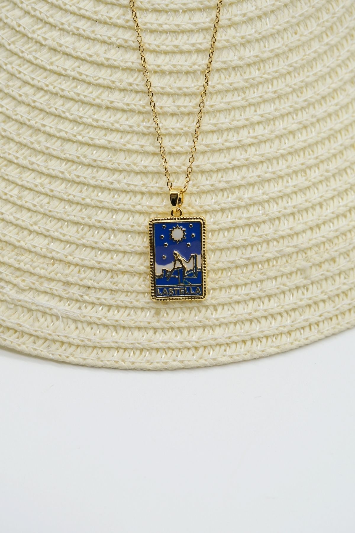 TAKIBOX Çelik Gold Renk Zincir Lastella Tarot Kolye
