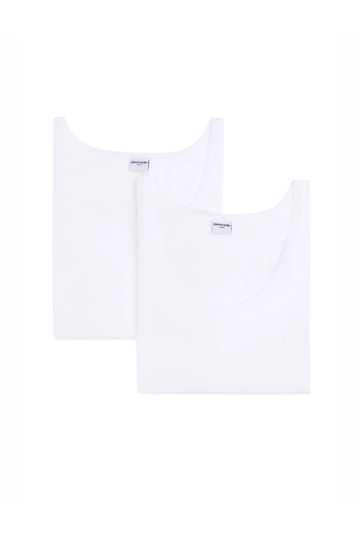 Pierre Cardin Erkek 2'li Paket %100 Pamuklu Beyaz Atlet Set S3.Q.TK.9K.R9